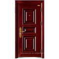 Red Walnut Color Panel Design Stahl Sicherheit Tür
